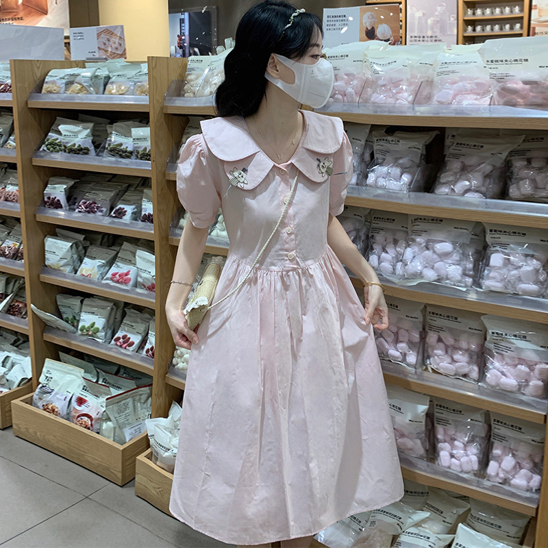 Sweet Fresh Summer Dress with Doll Collar for Petite Students - Image 2