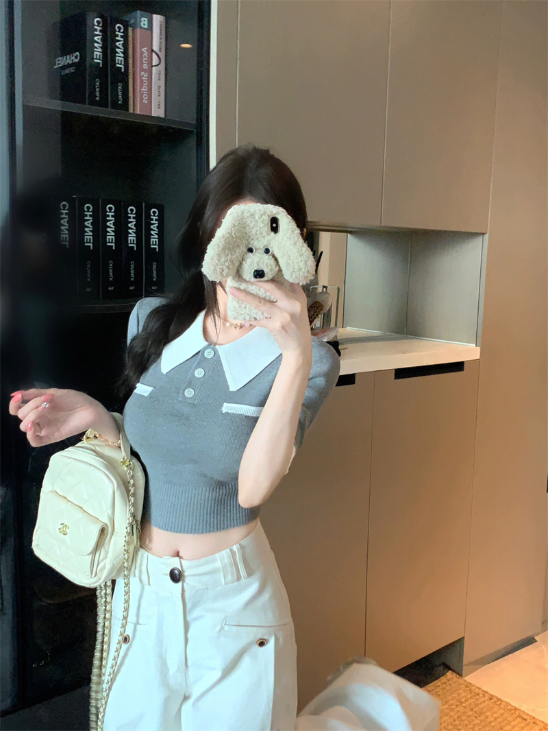 Women's Color Block Knit Short Sleeve Top - Image 4